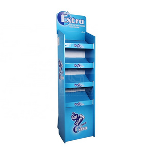 POS Corrugated Floor Chewing Gum Store Tower Display Rack