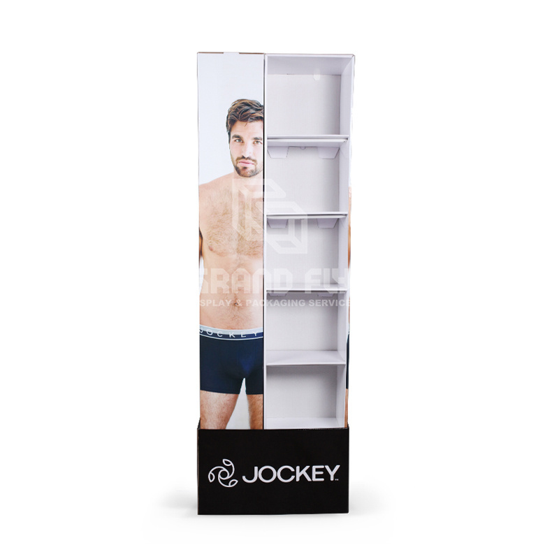 Custom Cardboard T Shirt Shipper Display Stand Clothing Cardboard 3D Printing Grid Floor Cardboard Shirt Display