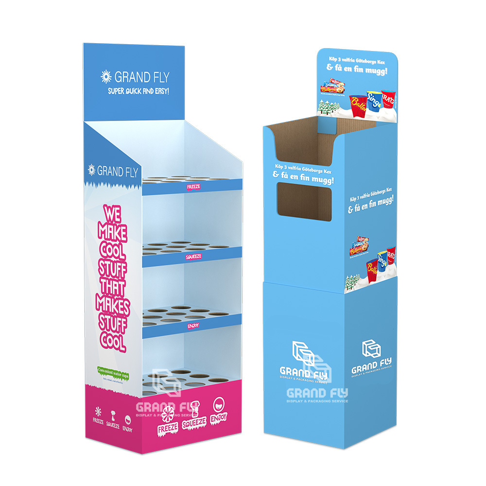 Supermarket Free Advertising Foldable Flooring Racking Display Cardboard Carton Product POP Store Shelf Display Rack Stand