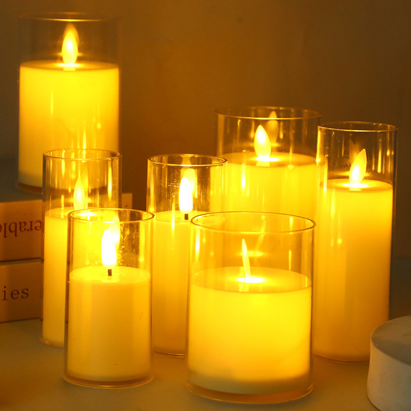 Wholesale Home Decoration Wax Smokeless Flameless Moving Wick Pillar Led Electric Candles With Timer