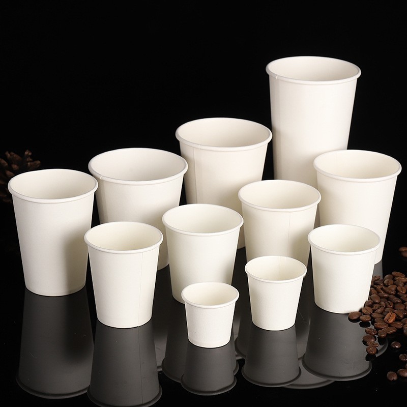 1.5oz 2oz 4oz 6oz 7oz 8oz 9oz 10oz 12oz 16oz 20oz White No Logo Plain Disposable Single Wall Paper Cup For Hot Drinks Coffee