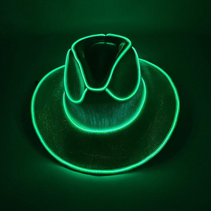 Custom Flashing Glowing Cowboy Cap Neon Decor Cowboy Led Light Up Festival Hats EDC Party Hats For Adult