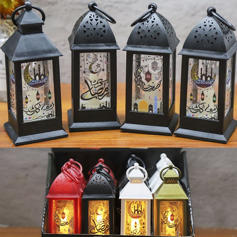 Muslim Ramadan Candle Lantern Eid Mubarak Mini Led Wind Lamp Ramadan Lantern Eid Mubarak Art Lights Arabian Lantern