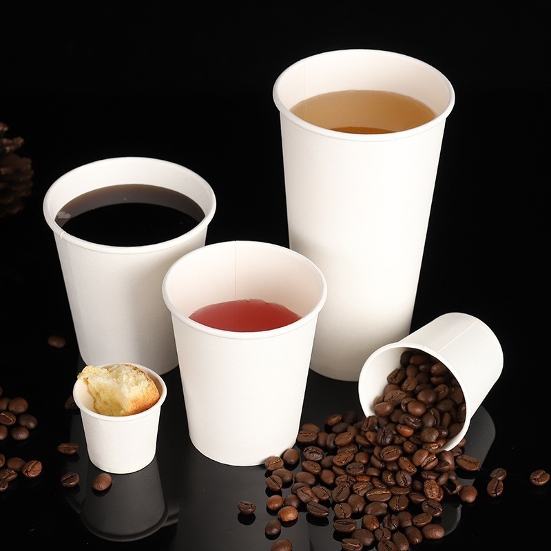 1.5oz 2oz 4oz 6oz 7oz 8oz 9oz 10oz 12oz 16oz 20oz White No Logo Plain Disposable Single Wall Paper Cup For Hot Drinks Coffee