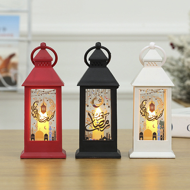 Muslim Ramadan Candle Lantern Eid Mubarak Mini Led Wind Lamp Ramadan Lantern Eid Mubarak Art Lights Arabian Lantern