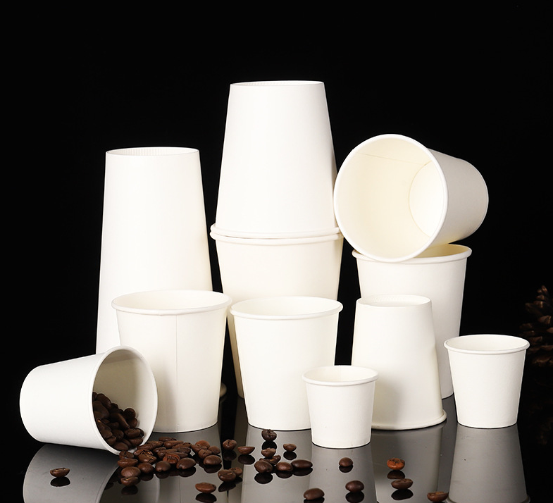 1.5oz 2oz 4oz 6oz 7oz 8oz 9oz 10oz 12oz 16oz 20oz White No Logo Plain Disposable Single Wall Paper Cup For Hot Drinks Coffee