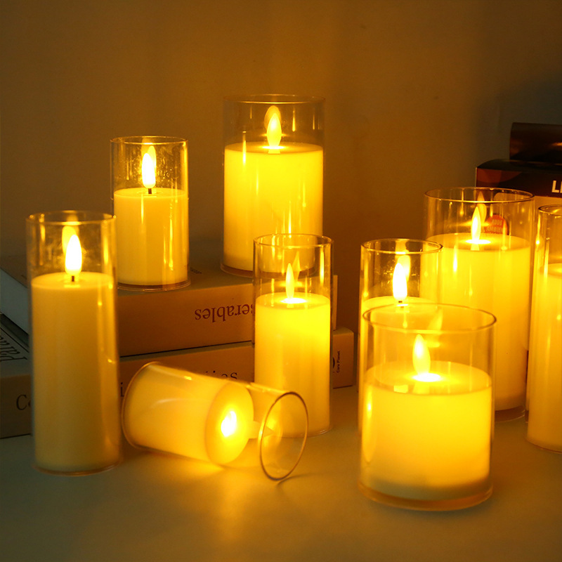 Wholesale Home Decoration Wax Smokeless Flameless Moving Wick Pillar Led Electric Candles With Timer