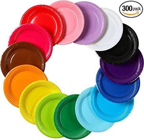 Colorful Paper Dinner Plates Disposable Party Plates Paper Plates 7 Inch Round DIY Colored Paper Dish