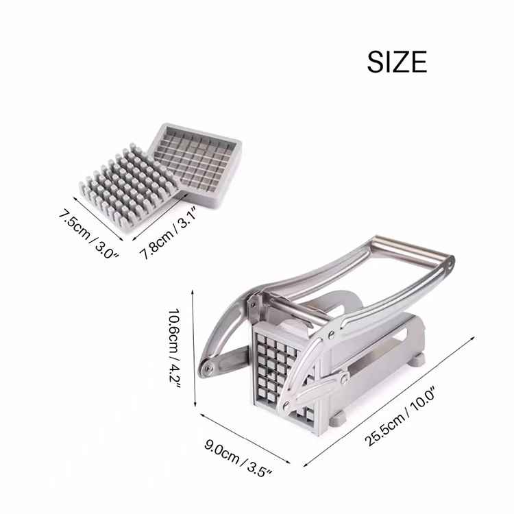 Hot Sale High Quality Home Kitchen Tools Veggie Chopper Stainless Steel Potato Cutter Slicer Manual French Fry Cutter