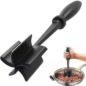 Meat Chopper 5 4Curve Blades Ground Beef Masher Heat Resistant Meat Masher Tool Nylon Hamburger Non-scratch Chopper Utensil