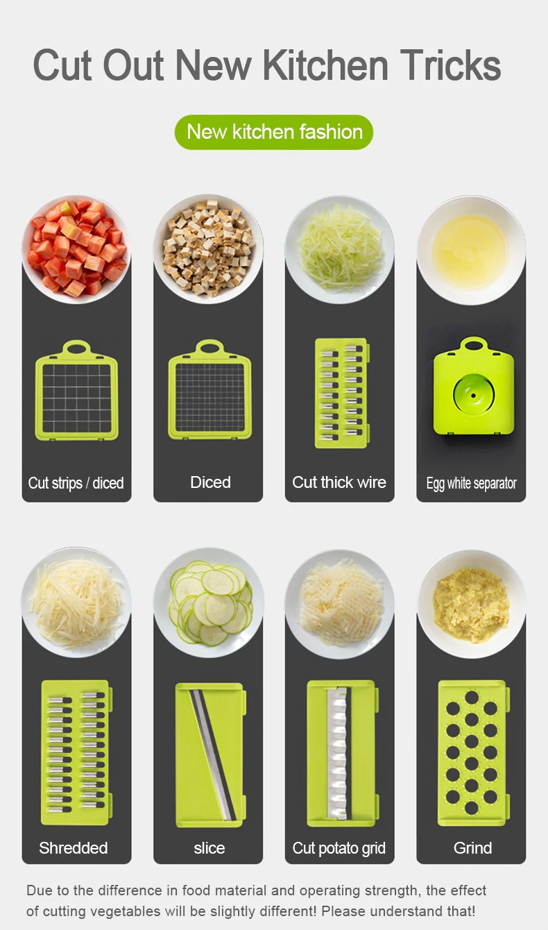 Top Seller Kitchen Accessories 16 In 1 Veggie Chopper Graters Mandoline Slicer Fruits Vegetable Cutter Onion Chopper