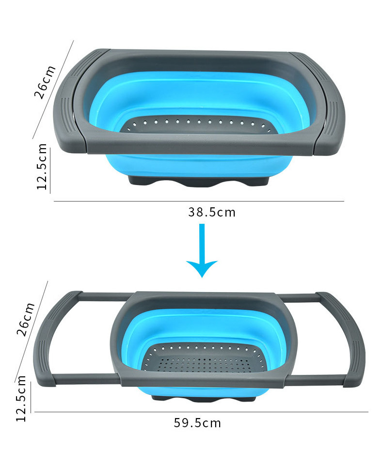 2024 Stackable Collapsible Space Saving Wash Rice Colander Vegetables Drain Basket Over The Sink Colander For Customized