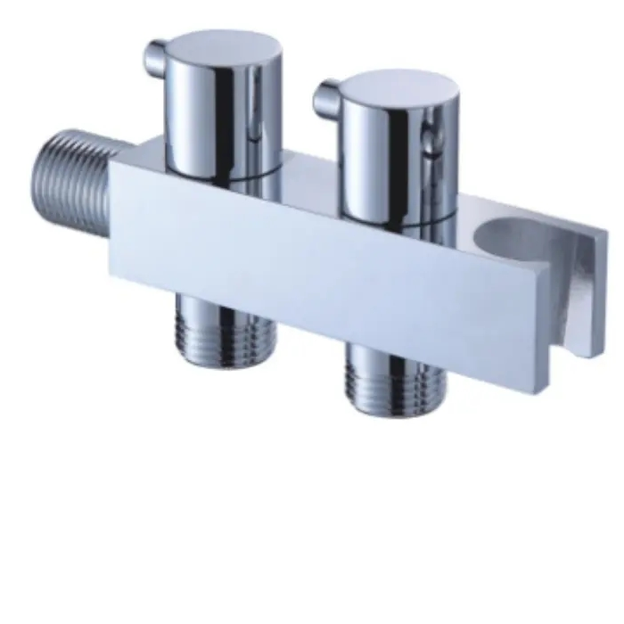 Hot Selling Brass 1 In 2 Out Angle Valve Double Handle Gun Grey Faucet Diverter New Design Angle Valve