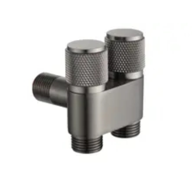 Hot Selling Brass 1 In 2 Out Angle Valve Double Handle Gun Grey Faucet Diverter New Design Angle Valve