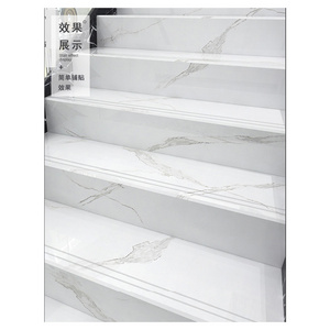 Foshan supply 120x30 porcelain step customized size Stair tile  full body groove stair tile step and raiser