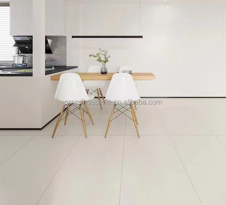 Foshan black and white floor porcelain tile white matt tile 600x600mm non-slip floor tiles for floor porcelanato