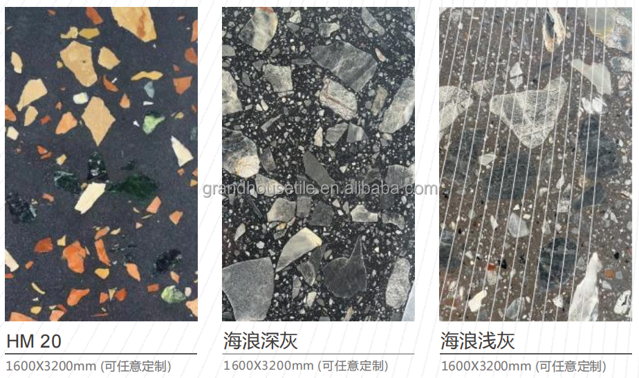 Factory supply terrazzo flooring white Terrazzo Floor Tiles customized sizes counter tops artificial terrazzo table top