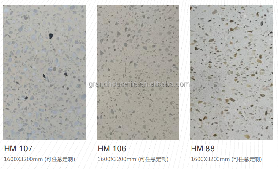 Factory supply terrazzo flooring white Terrazzo Floor Tiles customized sizes counter tops artificial terrazzo table top