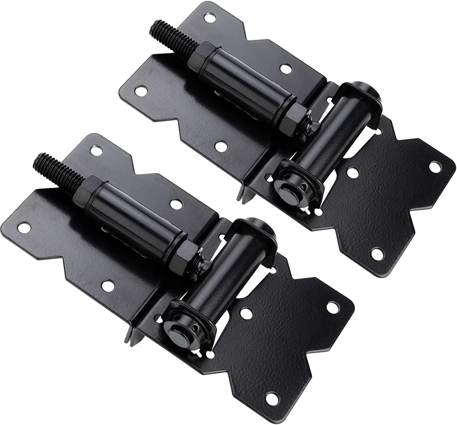 Self Closing Gate Hinges Adjustable Heavy Duty Hardware 90 Degree Gate Hinges Kit for Wood/Vinyl/Metal/Outdoor Fence