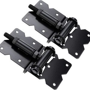 Self Closing Gate Hinges Adjustable Heavy Duty Hardware 90 Degree Gate Hinges Kit for Wood/Vinyl/Metal/Outdoor Fence