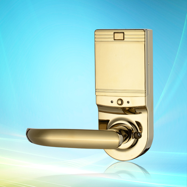 ( GL-580 )  Safe Fingerprint Door Lock With Password Keypad, Key unlock, Chrome Plating Casing.