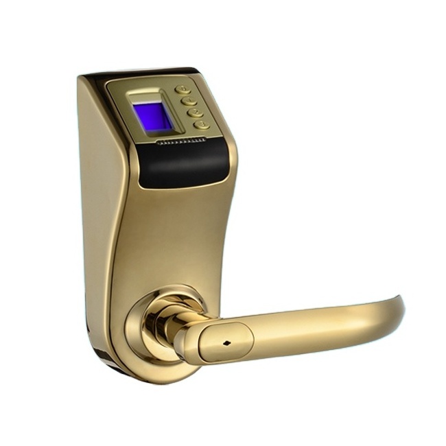 ( GL-580 )  Safe Fingerprint Door Lock With Password Keypad, Key unlock, Chrome Plating Casing.