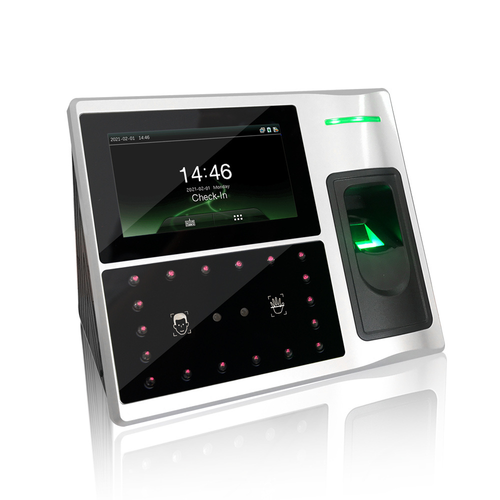 6000 Palm and 12000 face Recognition Multi-Biometric Time Attendance system with fingerprint reader