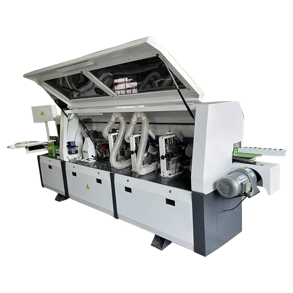 Best fully automatic corner rounding and double end trim saw MDF pvc edge banding machine