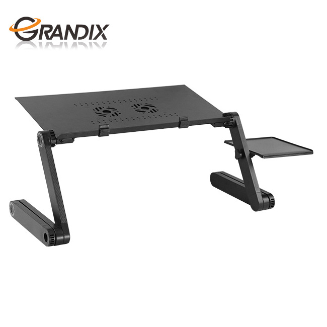 Universal aluminum ventilated portable folding laptop table cooler stand desk bed sofa tray