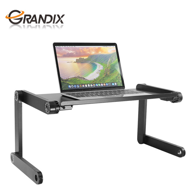 Universal aluminum ventilated portable folding laptop table cooler stand desk bed sofa tray