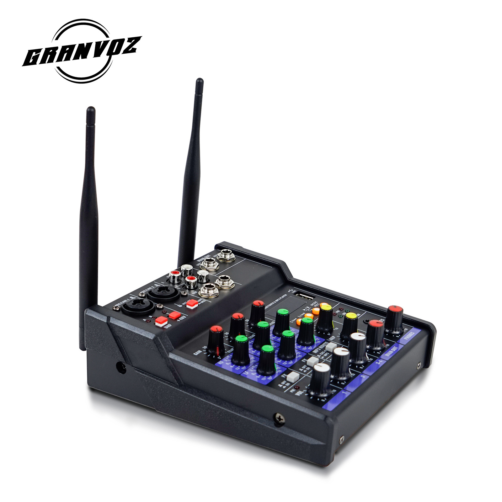 Professional Two Zones Car Audio machine with Microphone Power DJ mixer Music Amplifier 5.1