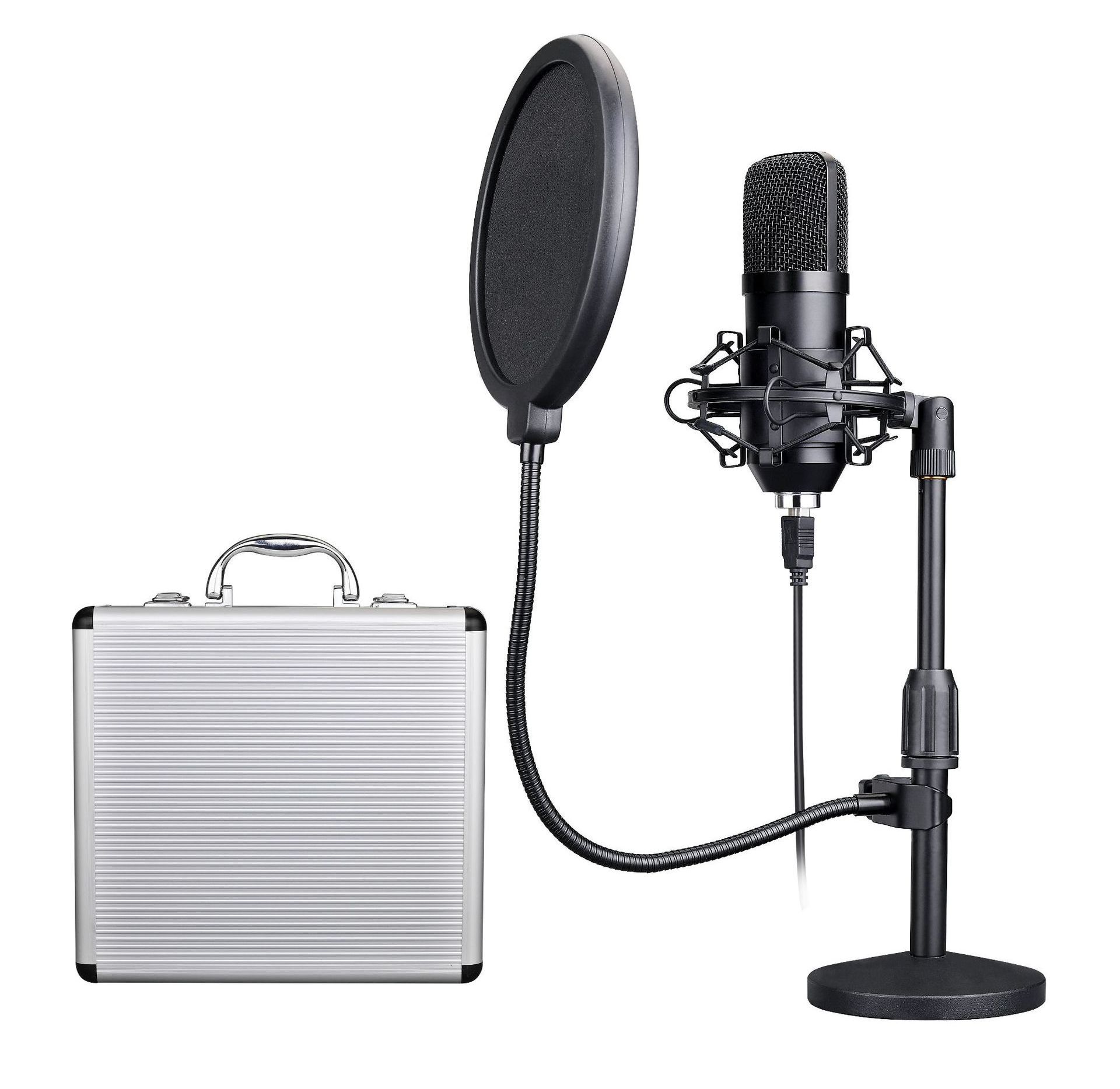 omnidirectional equipment wired vocal pc camera tube podcast holder streaming recording youtube usb karaoke condenser microphone