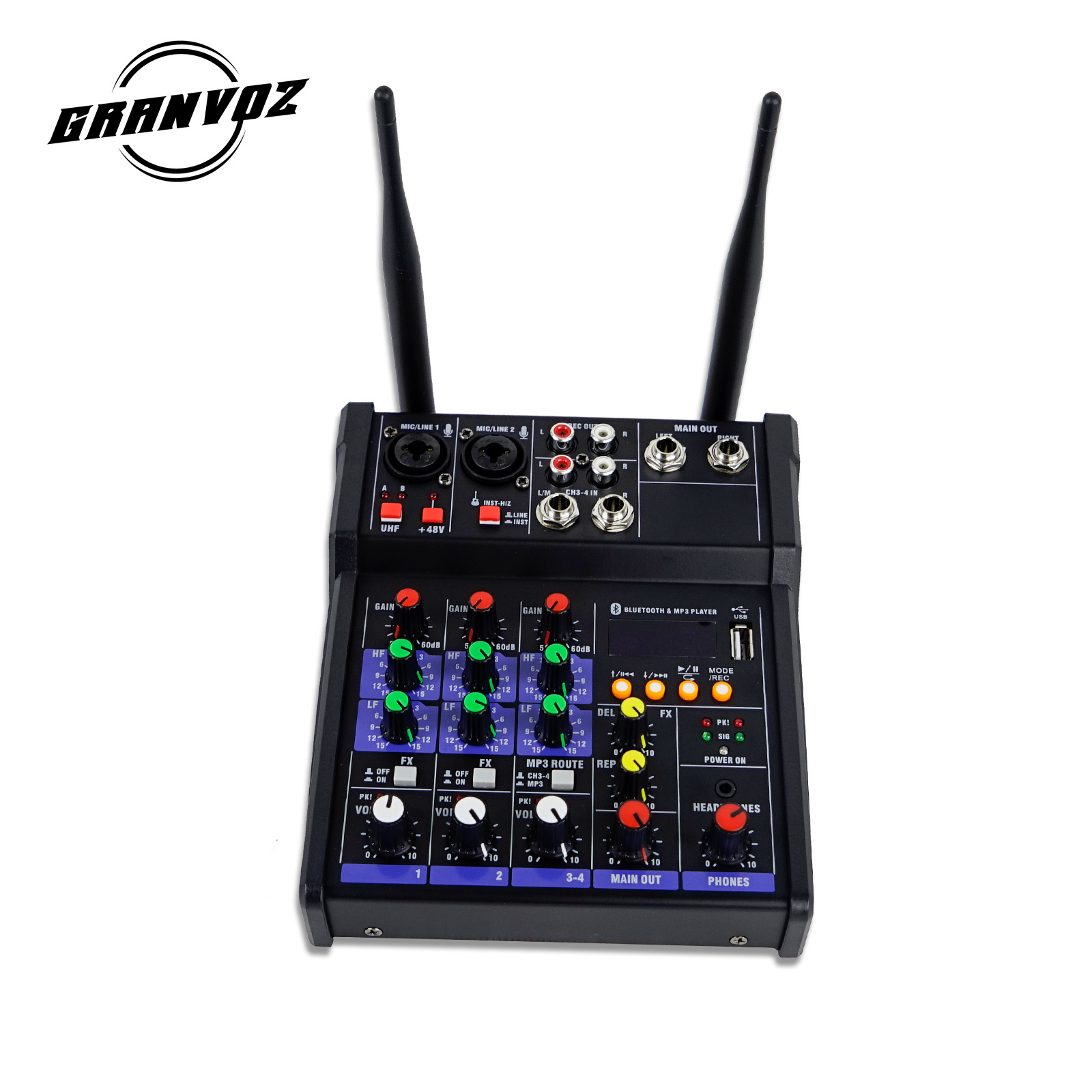 Professional Two Zones Car Audio machine with Microphone Power DJ mixer Music Amplifier 5.1