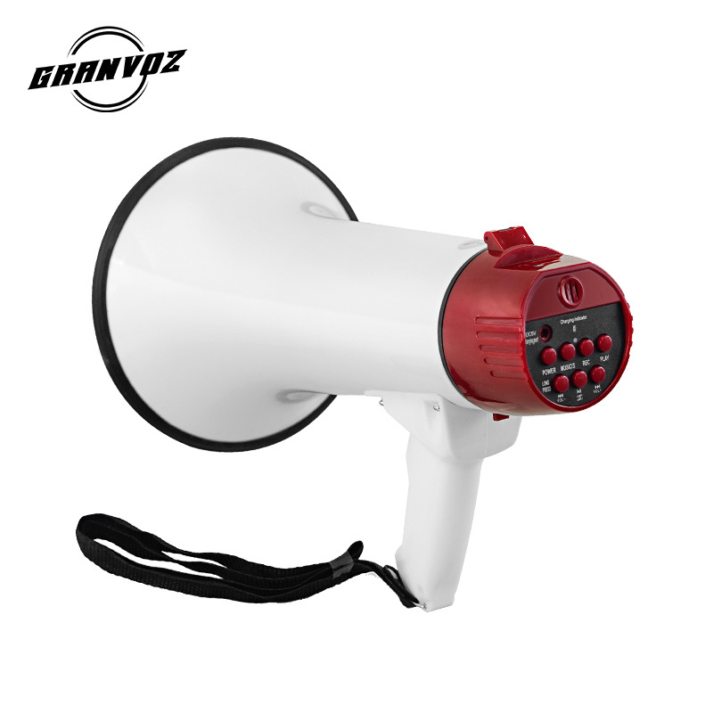 Portable Handheld Rechargeable Usb TF  Recording Academy Sports Bull Horn Plastic Megaphone loudspeaker