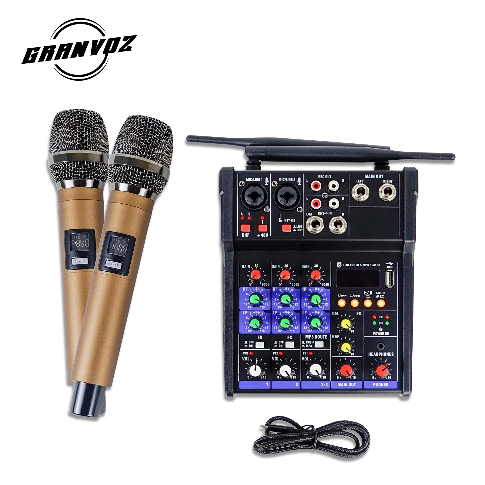 Professional Two Zones Car Audio machine with Microphone Power DJ mixer Music Amplifier 5.1