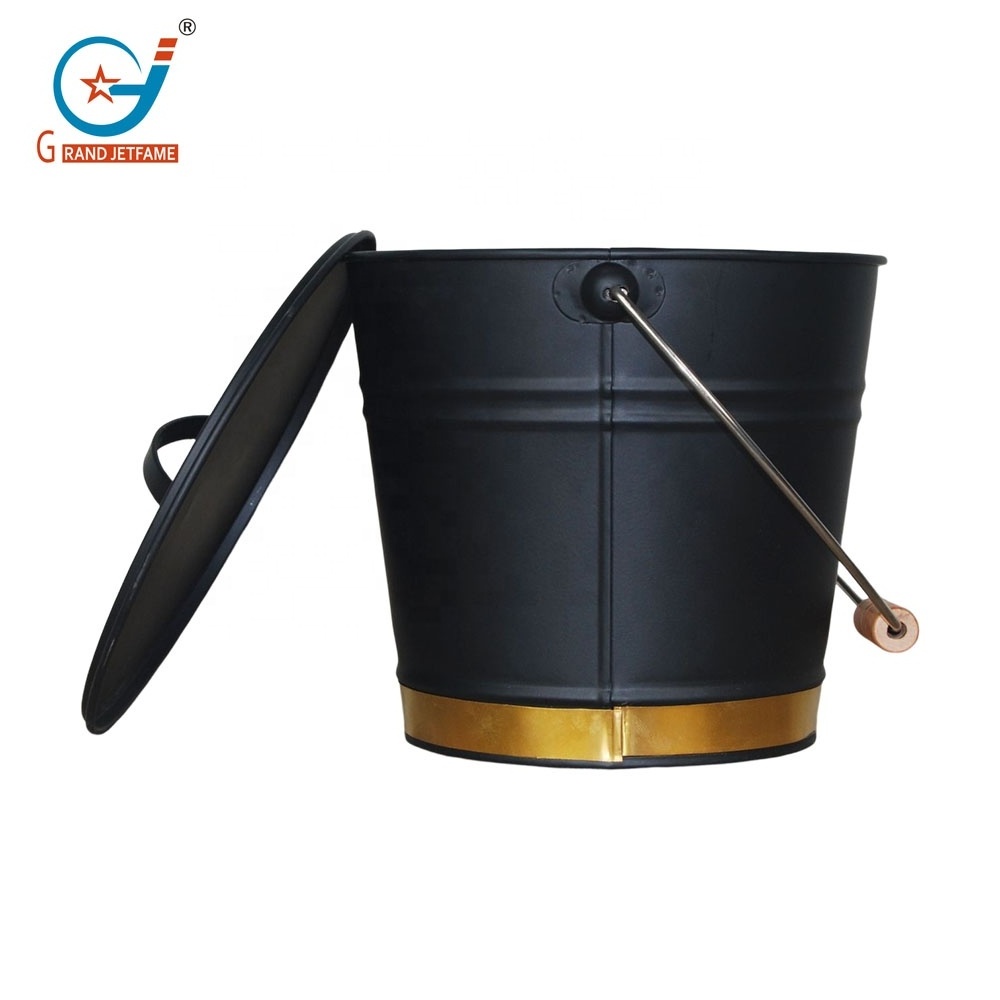 Ash Bucket with Lid Shovel Hand Broom Tool Set Accessories for Fireplace Indoor and Outdoor