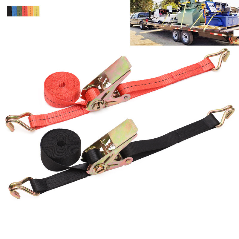 1 Inch 400kgs Quick Release Cam Buckle Tie Downs Cargo Lashing Strap Belt Lifting Moving Strap Tie-Down Ratchet Straps J-Hooks