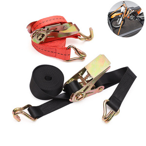 1 Inch 400kgs Quick Release Cam Buckle Tie Downs Cargo Lashing Strap Belt Lifting Moving Strap Tie-Down Ratchet Straps J-Hooks