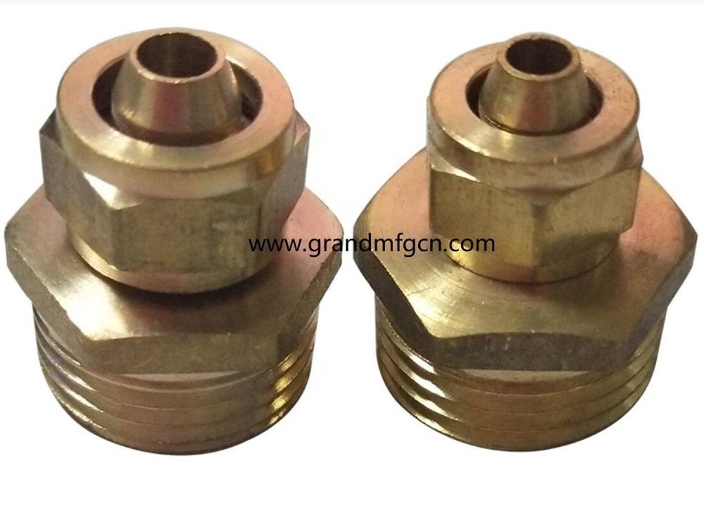 Custom brass oil pipe joint for oil cooler OEM precision CNC turned parts pneumatic connectors