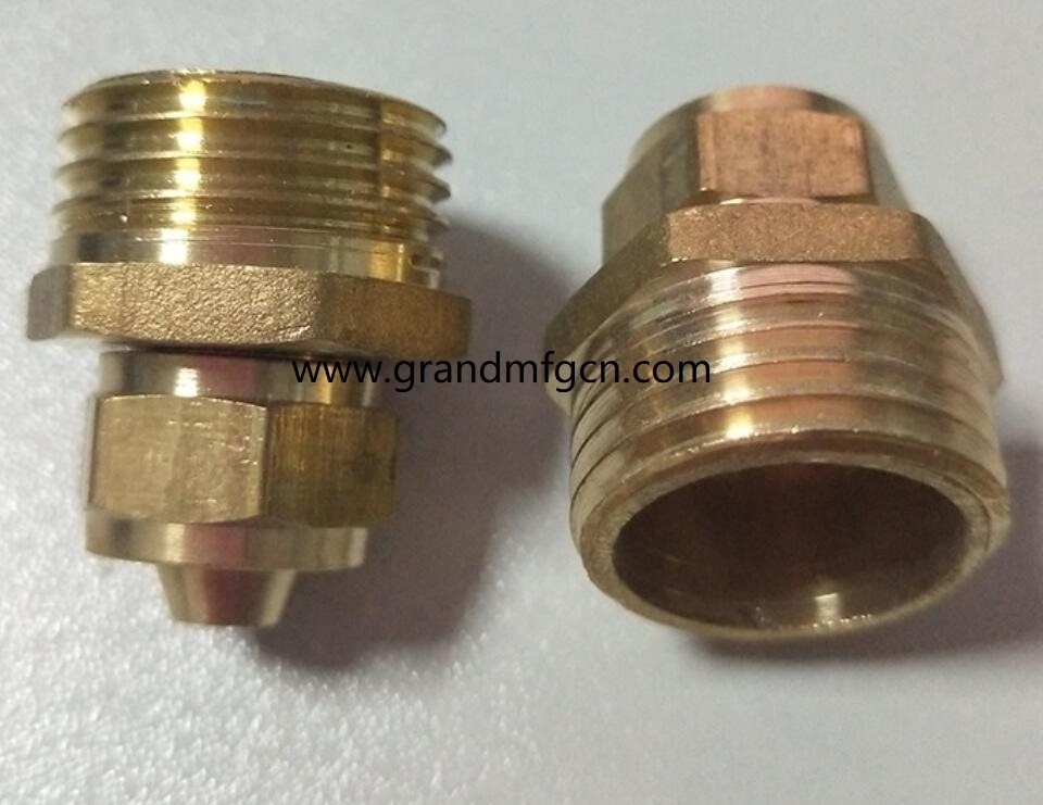 Custom brass oil pipe joint for oil cooler OEM precision CNC turned parts pneumatic connectors