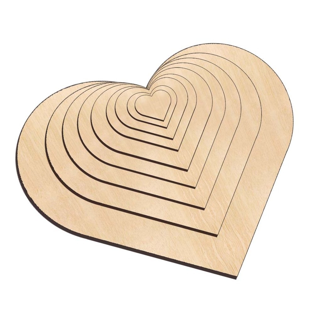 Wooden Wood  Custom Unfinished heart Discs Laser Cutting Wood  Crafts  Arts for DIY Ornaments