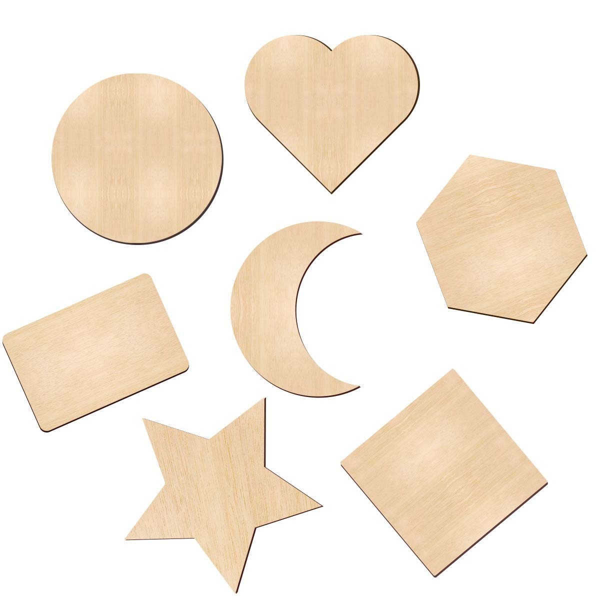 Wooden Wood  Custom Unfinished heart Discs Laser Cutting Wood  Crafts  Arts for DIY Ornaments