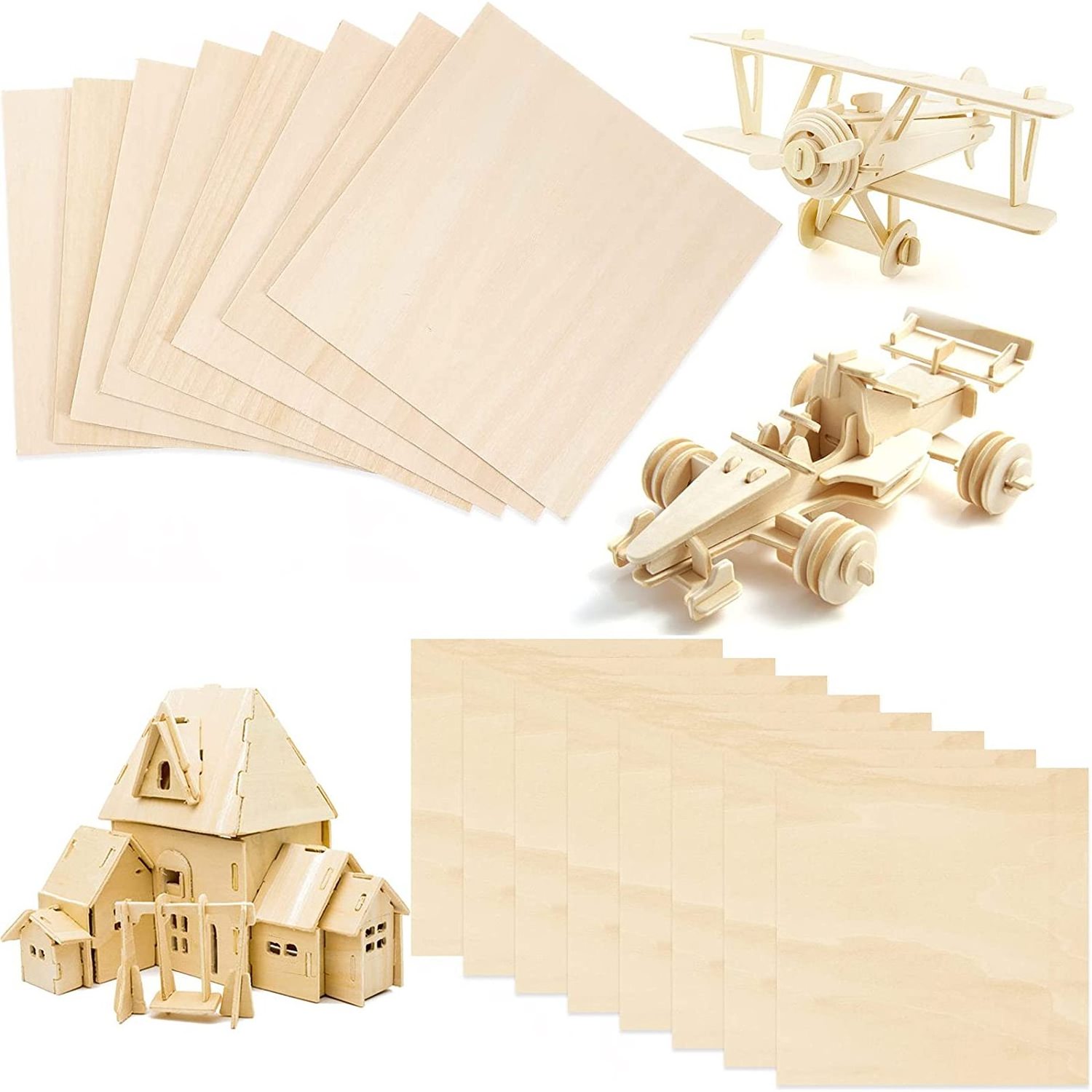 China Supplier  1/16  1mm 2mm 3mm 5mm 6mm basswood plywood Basswood  sheets For Laser Cutting crafts 3D Puzzle Toys