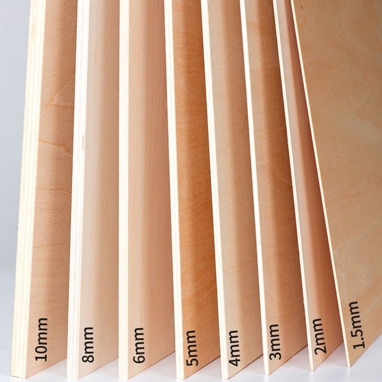 Wholesale basswood plywood 1.5mm 3mm  Basswood plywood sheet For laser cutting