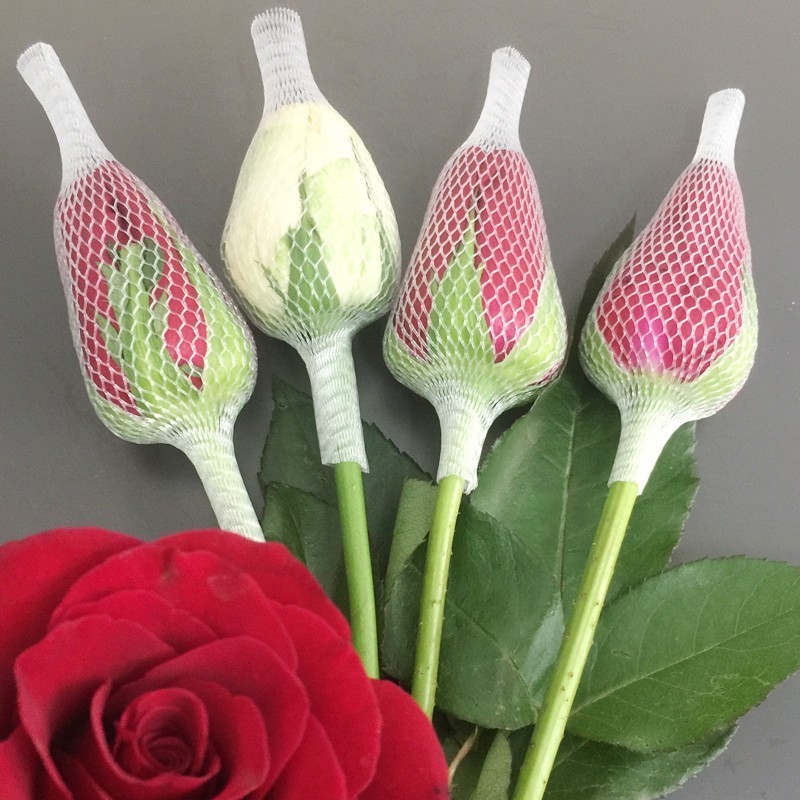 plastic rose flower bud nets protective sleeve net