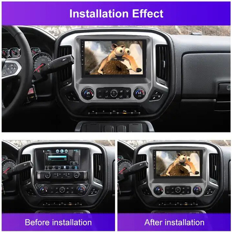 GRANDNAVI 2din 10inch Wireless CarPlay Android Auto WIFI GPS Navigation 2.5D IPS Touch Screen For Chevrolet Silverado 2014-2019