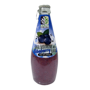 Top Selling Basil Seed Drink with Blueberry Flavor 290ml Tropical Fruit Flavored Non Carbonated Beverage