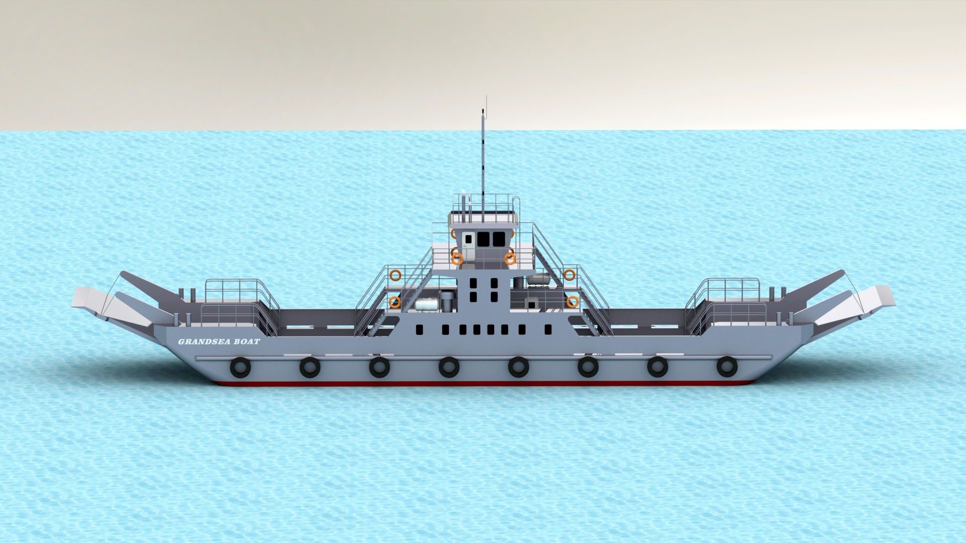 Grandsea Length 38m LCT Double Ended Type Car Ferry Passenger Ship for sale