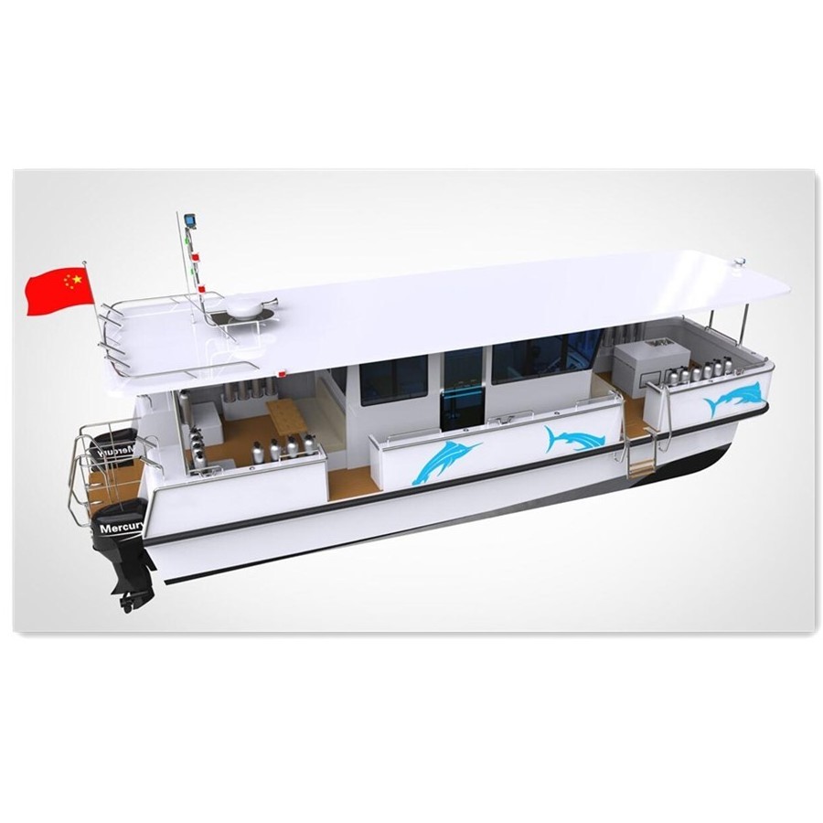 Grandsea 40ft Aluminum Half Cabin Passenger Pantoons / Pontoon Boats for sale