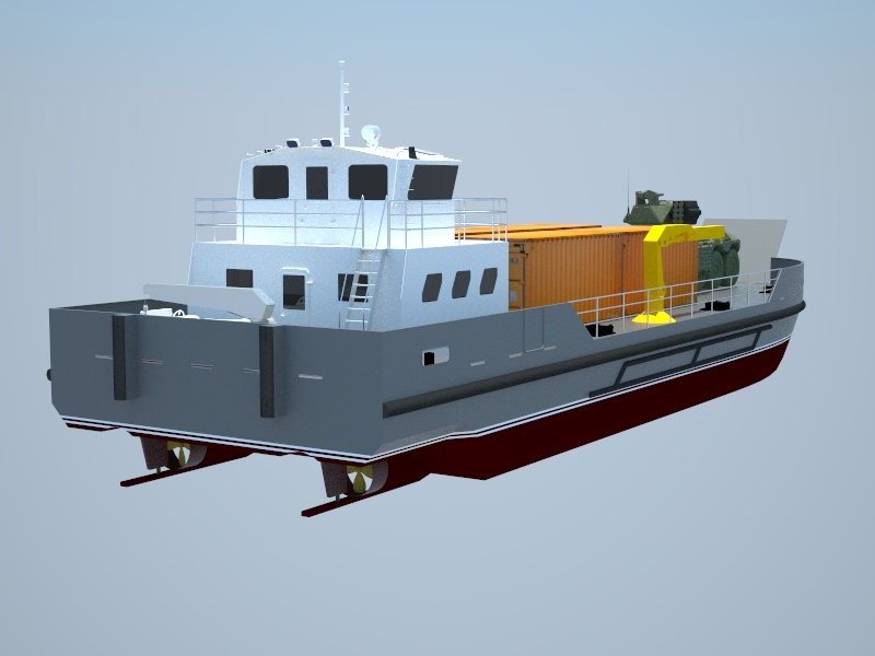 Grandsea 32m Steel LCT type River and Sea Coastal Container Barge Boat for sale